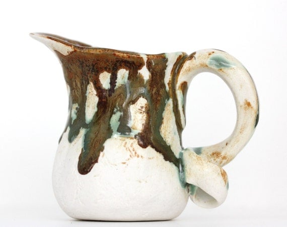 Colormelt Porcelain Creamer in Amazing Shades of Golden Brown and Green READY TO SHIP
