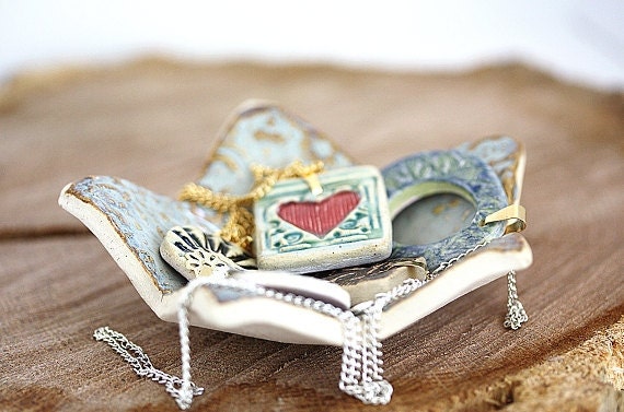 Blue Star Porcelain Jewelry Dish READY TO SHIP