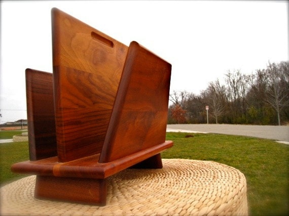 Wooden Magazine Rack, Magazine Holder, Danish Modern Magazine Rack, Mid Century Modern Magazine Rack, Scandinavian Style Magazine Rack