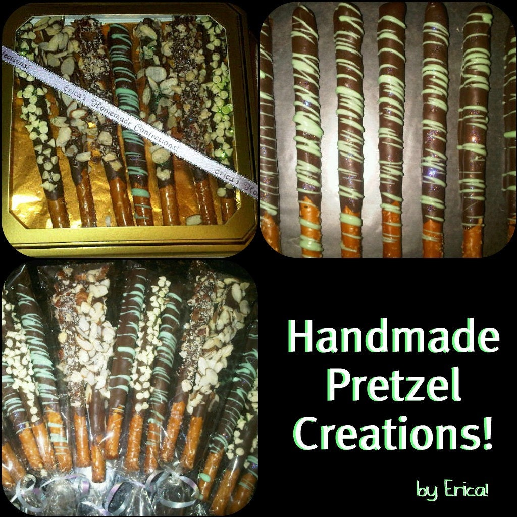 CHOCOLATE COVERED PRETZELS - 1 dozen absolutely stunning - Created with your choice of toppings, chocolate & color theme.