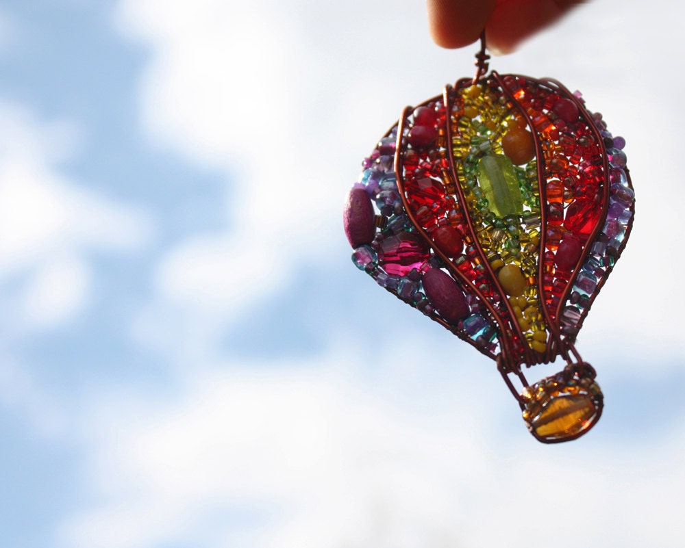 Hot Air Balloon Beaded Necklace