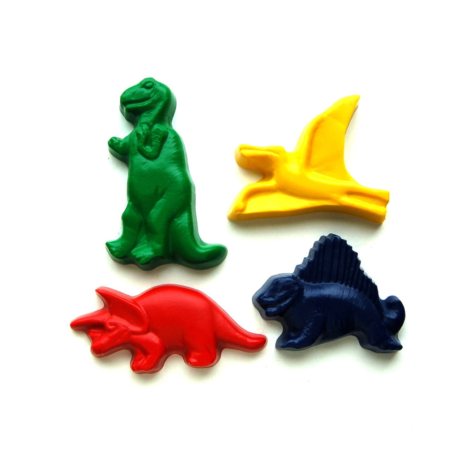 Dinosaur Birthday Party Favors - Recycled Reshaped Crayons - Package of 12 Dinosaur Shaped Color Crayons