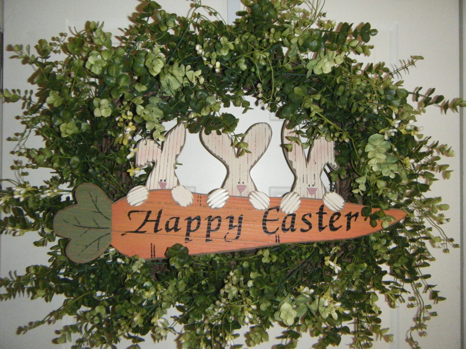 Easter / Spring grapevine wreath -- "Three Little Bunnies"...