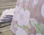 Cherry blossom watercolor reprint note card set of 5 cards and envelopes