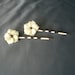 Pair of vintage-style flower bobby pins - rich cream with brown pearl center