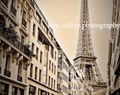 Eiffel Tower Sepia,Paris France 10x15, wall decor, gift, photograph,picture