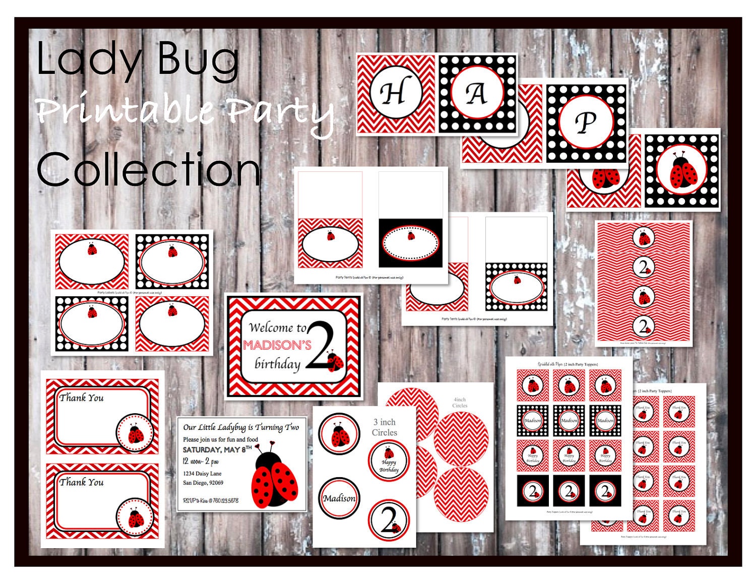 Lady Bug Printable Party Collection