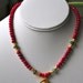 Ruby quartz and gold Ganesh necklace / Hindu necklace/ Yoga necklace/ Buddhist necklace