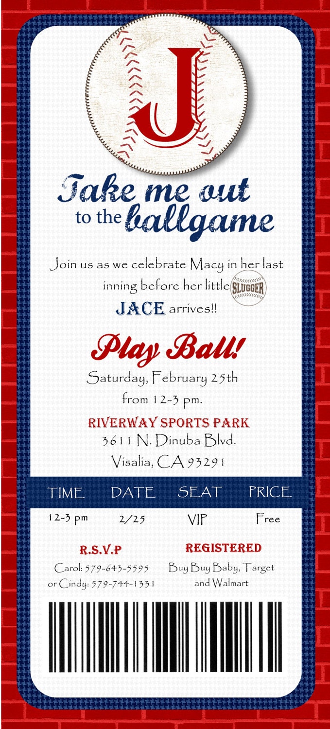 Baseball Ticket Invitations