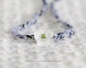 Petite Ivory Flower Baby Halo, Newborn Photo Prop, Delicate Flower Baby Girl Halo on Braided Mohair Band, Newborn Size