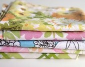Vintage Sheet Scraps Bundle - Not Quite Fat Quarter - NQFQ