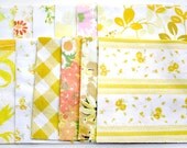 Vintage Sheet Charm Pack - Yellow, Gold, Orange, White - Fifty 6.5" Charms