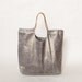 handmade grey leather tote