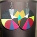 Summery colourful leather round earrings