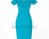 Pleated 50s joan Pencil dress Mad men Reproduction dress wiggle