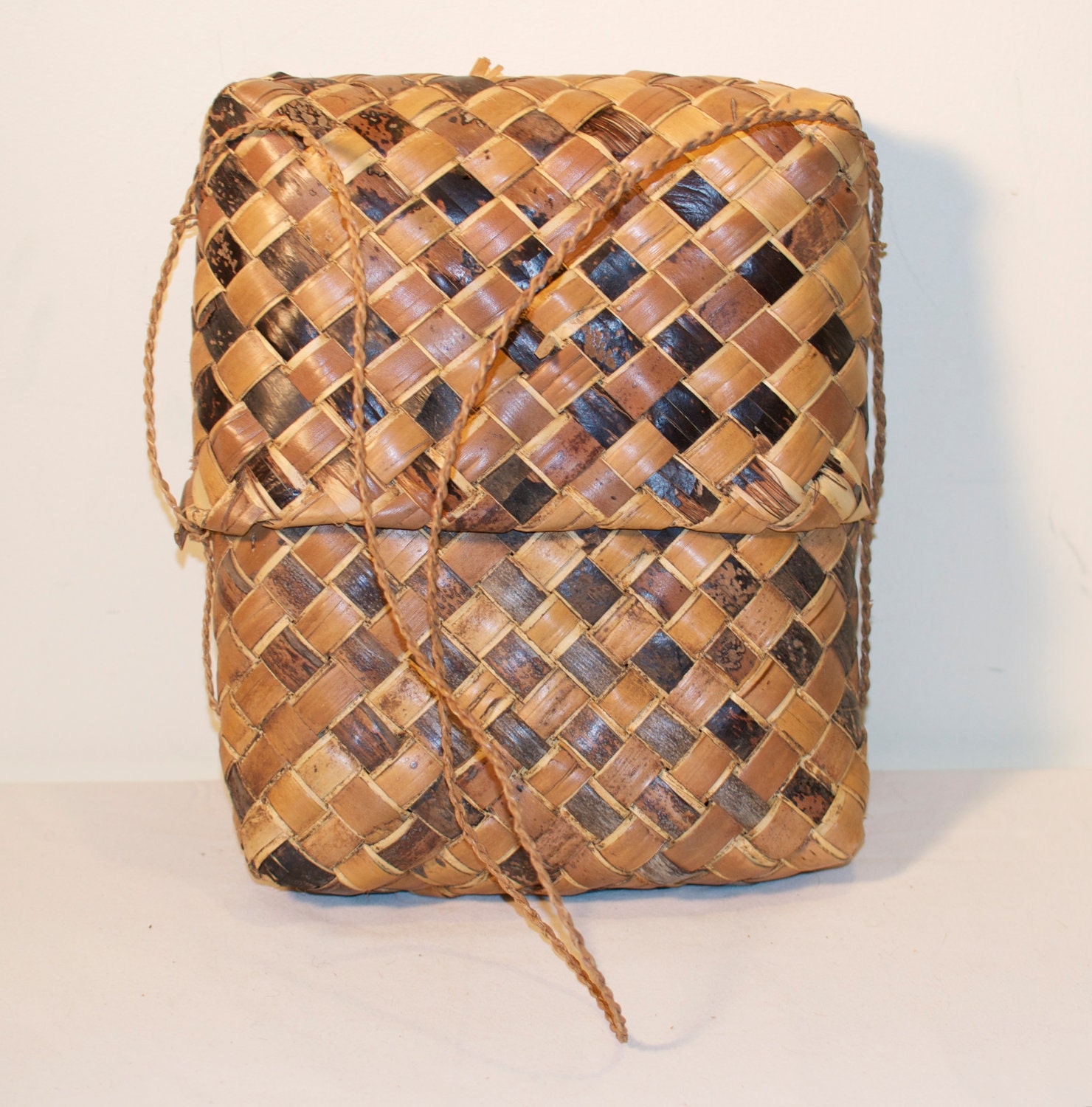 Vintage handmade woven large case bag