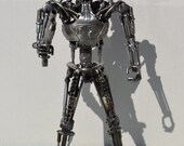Hand Made TERMINATOR 14 Inches w. GUN  Recycled Scrap Metal