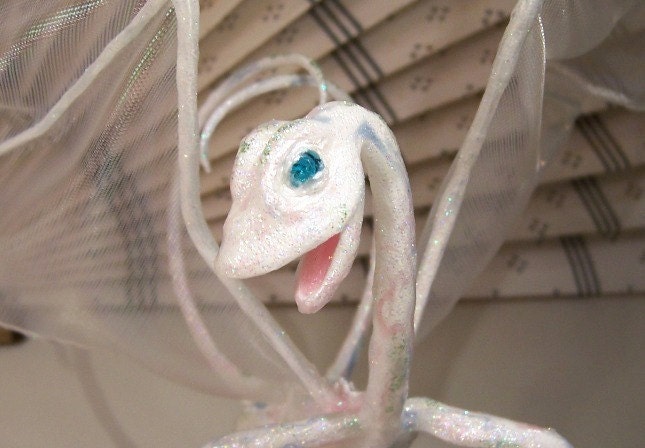 Fairy Dragon Art Doll: Iris - Delicate White Devils Claw Dragon