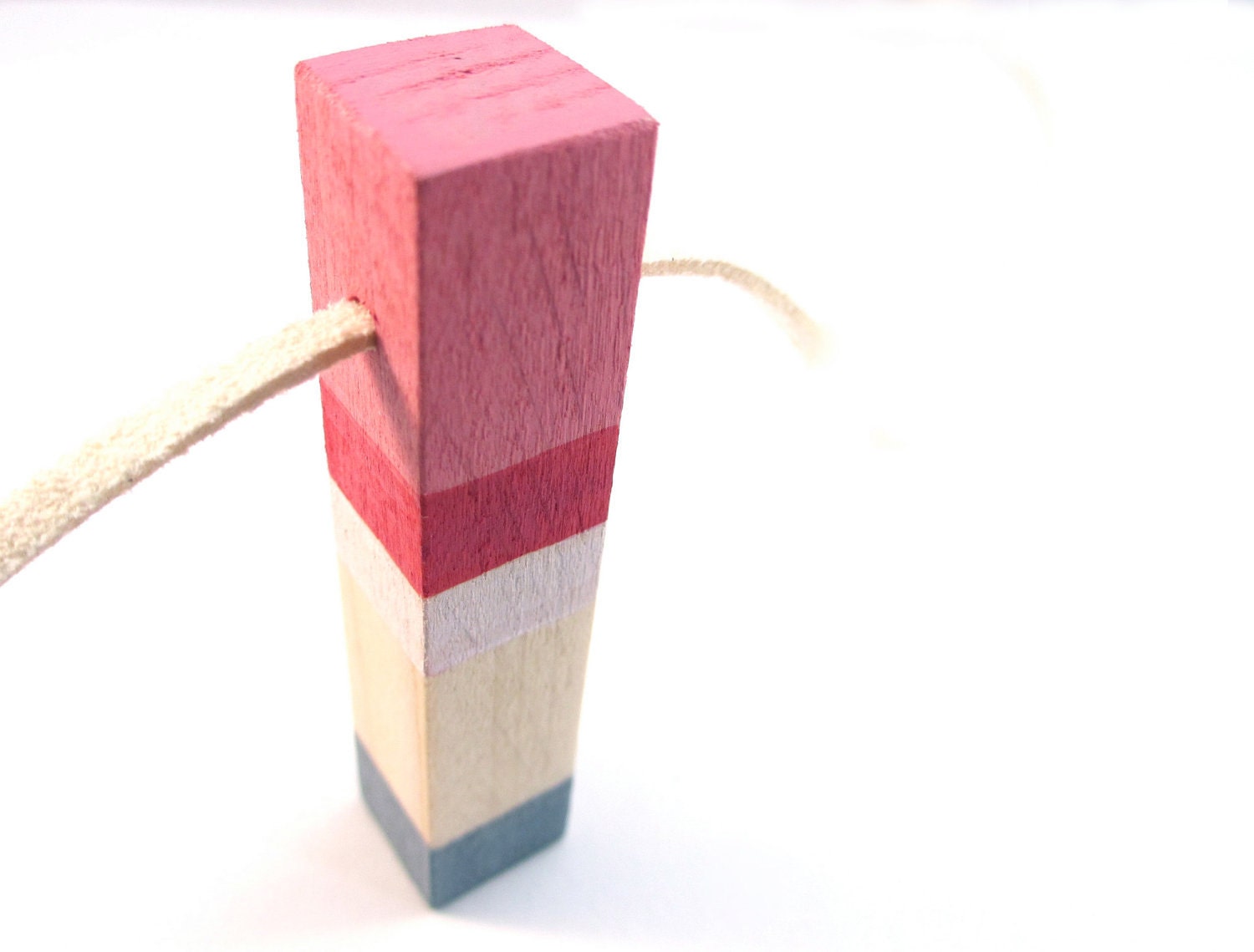 PAINTED WOOD NECKLACE //  Wood Jewelry //  Cherry Blossom Jewelry