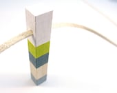 WOOD JEWELRY WOOD Necklace Reclaimed Wood Art Painted Wood Jewelry Totem Color Blocks