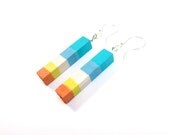 PAINTED WOOD EARRINGS //  Wood Jewelry //  Totem Color Blocks