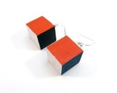 PAINTED WOOD EARRINGS Wood Jewelry Tribal Jewelry Modern Folk Art Jewelry