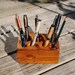 Desk Organizer- Rustic Reclaimed Pine Barn Wood, Medium, 7 holes