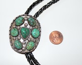 1940s-50s Turquoise & Silver Vintage Bolo Tie