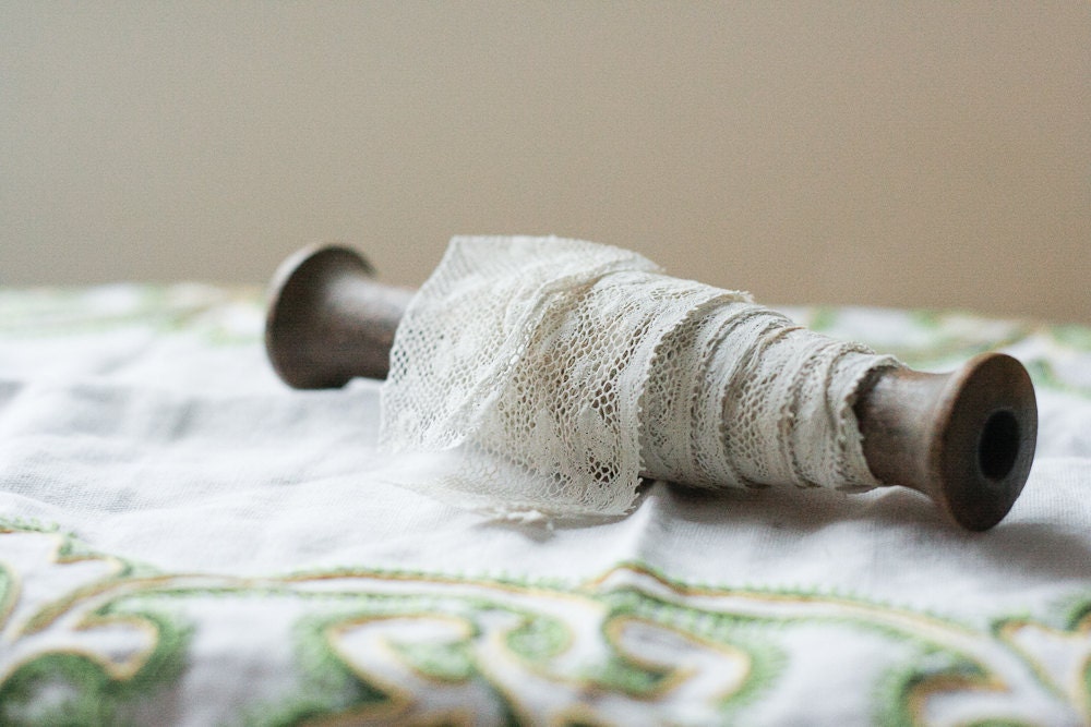 Vintage French Lace Trim - 2 pieces each 1 yard 5 inches long (total of 2 yards 10" / 2 m)