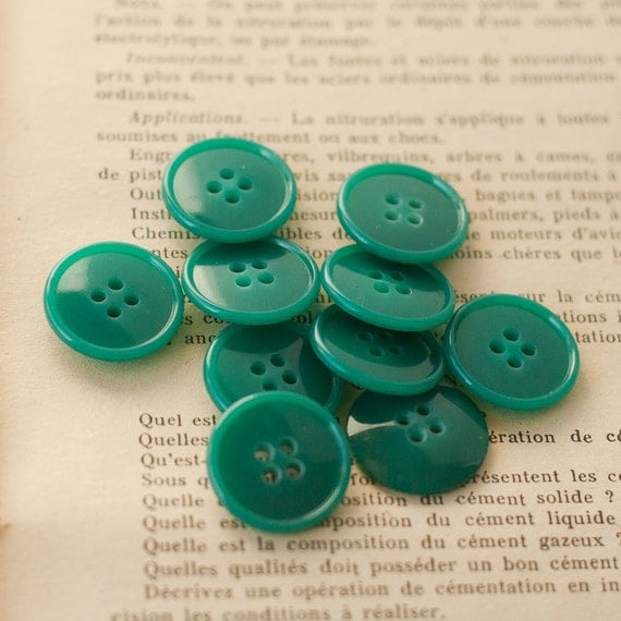 CUSTOM ORDER for HANNAH 38 Green Vintage French Buttons
