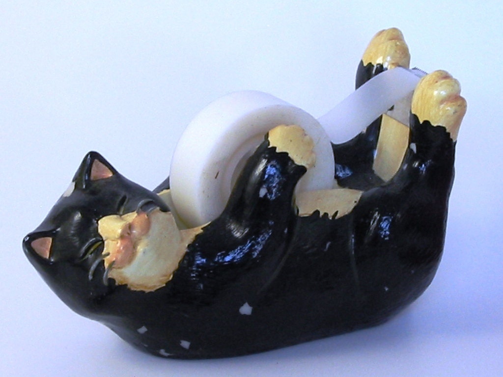 Vintage cat tape dispenser