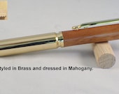 Handmade Bullet Pencil in Gold and Mahogany