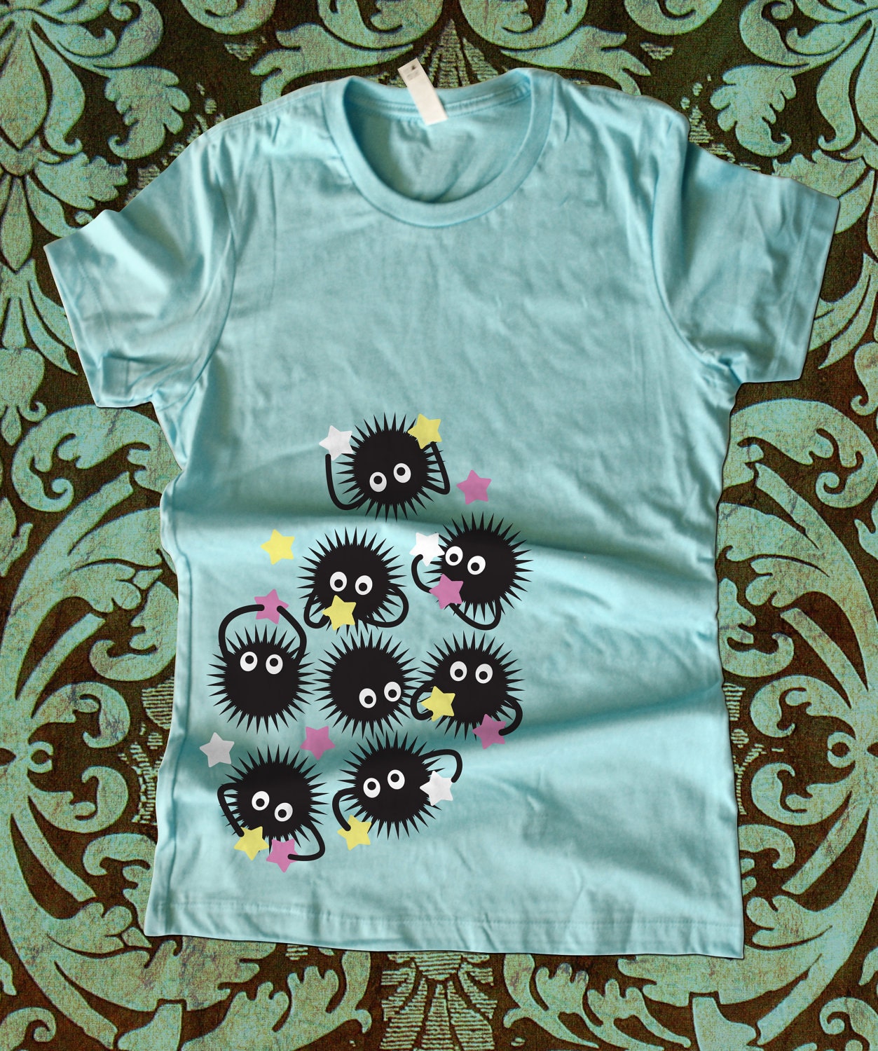 Spirited Away Soot Sprites Girly Fitted T Shirt