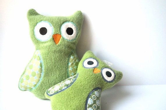 Owl Plush Toy and Owl Rattle Duo - Baby Toy Owl