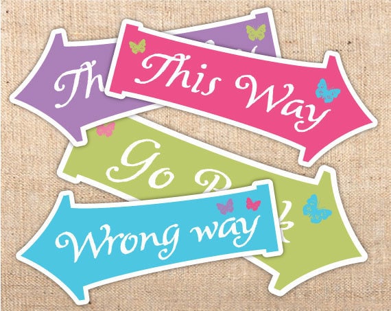 Alice in Wonderland Whimsical Arrow SIgns
