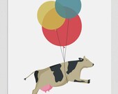 Illustration. Flying cow