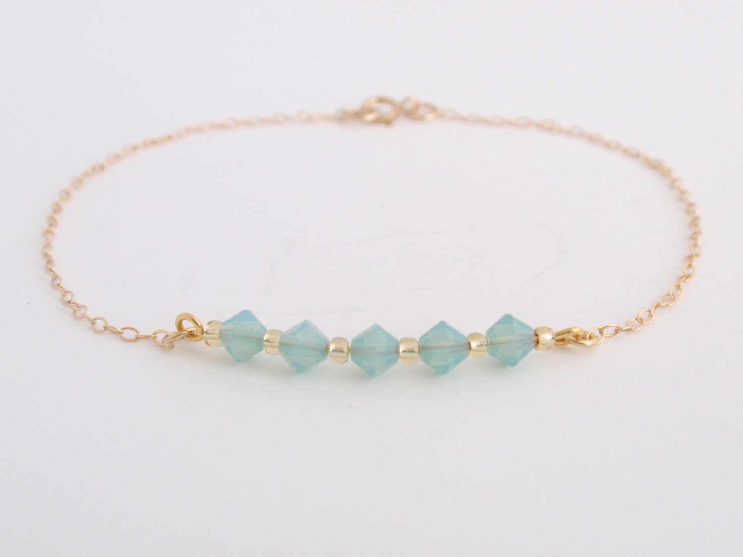 Crystal line- Pacific Opal crystal 14K gold filled Bracelet-simple everyday jewelry