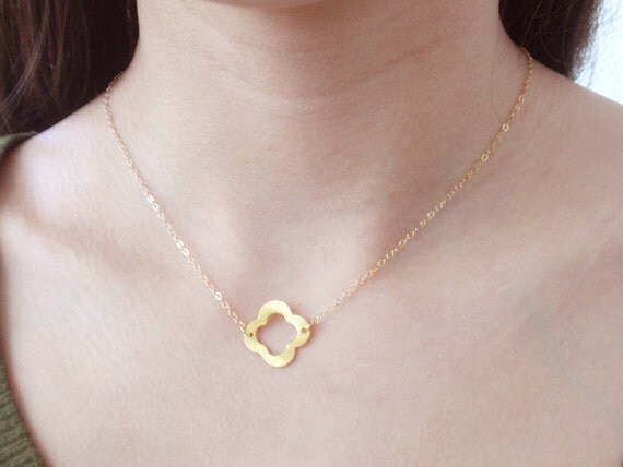 Clover 14K gold filled necklace-simple everyday jewelry