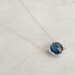 Royal blue bezel Sterling silver necklace-simple everyday jewelry