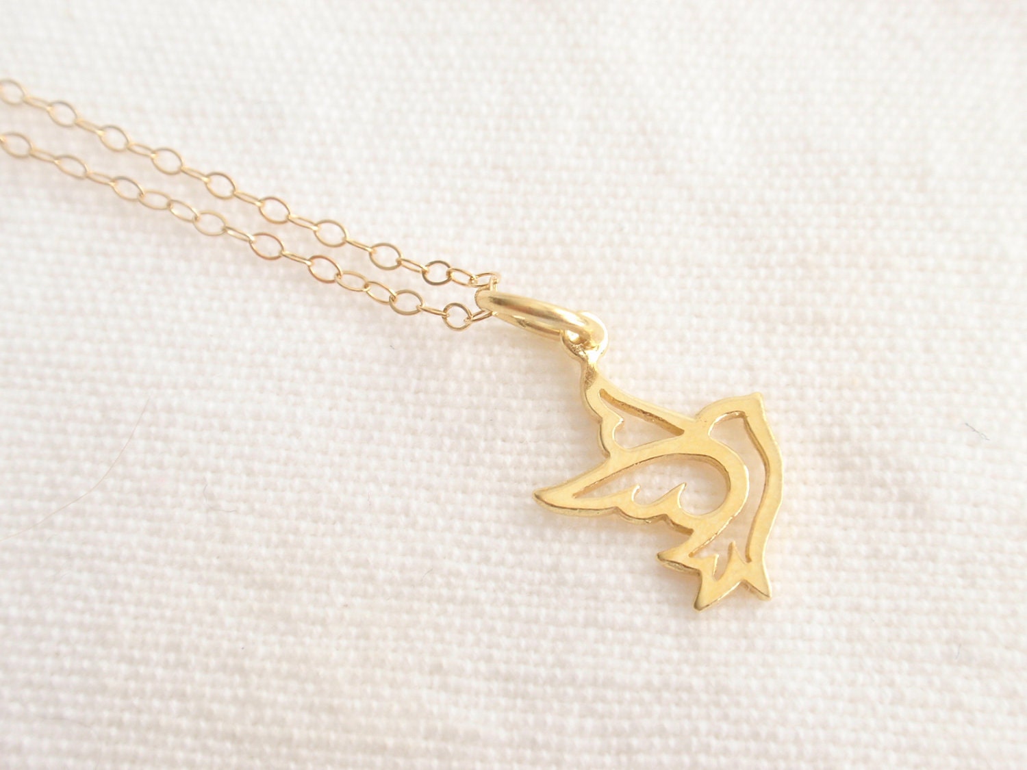Dove of Peace Bird 14k gold filled necklace-simple everyday jewelry
