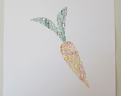 carrot print - original typographic art