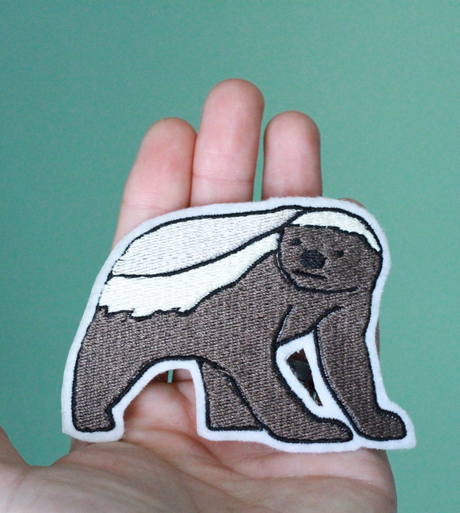 Don't Care-- Embroidered Iron-on Honey Badger Youtube meme Patch