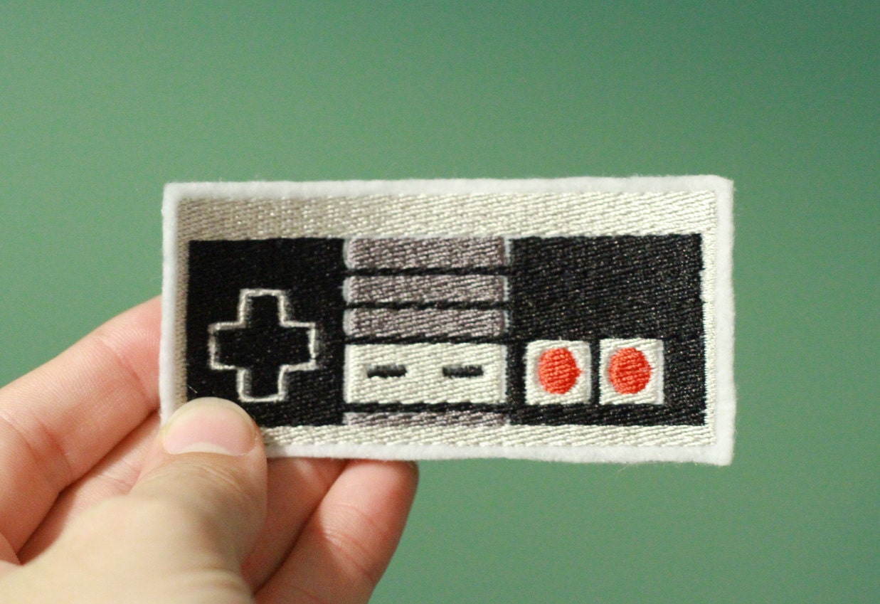 CONTROLLER-- Nintendo Throwback Embroidered Iron-on NES Patch