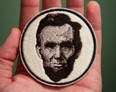 Honest Abe -- Embroidered Iron-on Abraham Lincoln Portrait Patch