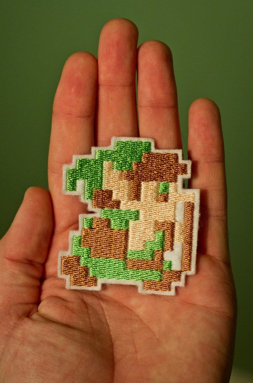 8 BIT LINK-- Zelda Throwback Embroidered Iron-on NES Nintendo Patch