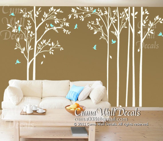 children wall decals tree wall decal birds wall mural nursery wall sticker children wall decals - tree birds forest Z165 Cuma