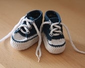 Pattern. This is a PATTERN for crocheted baby's bootees - sneakers.