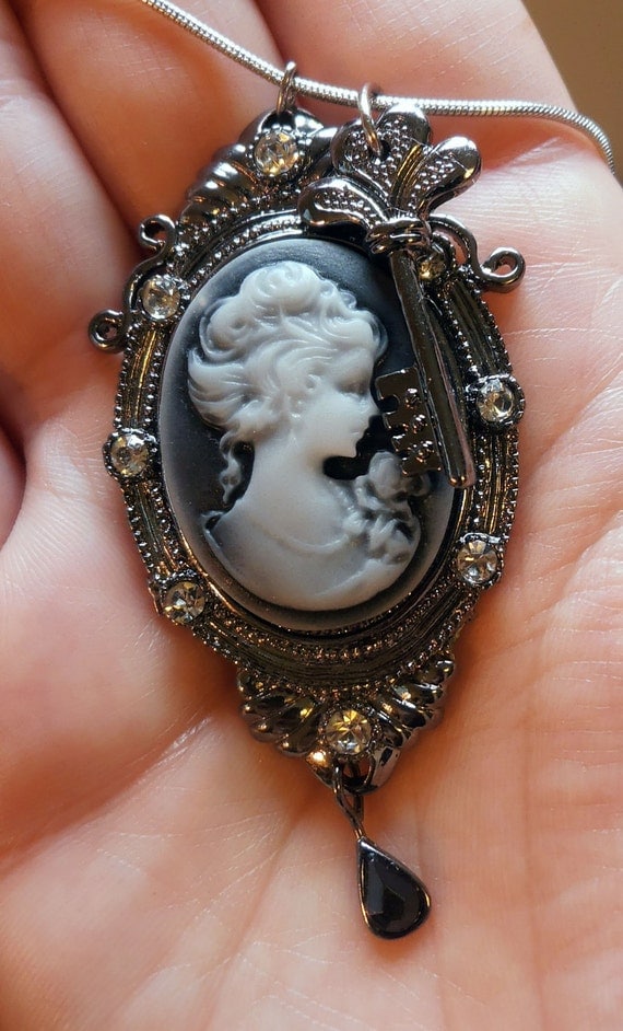 Cameo and Key Necklace