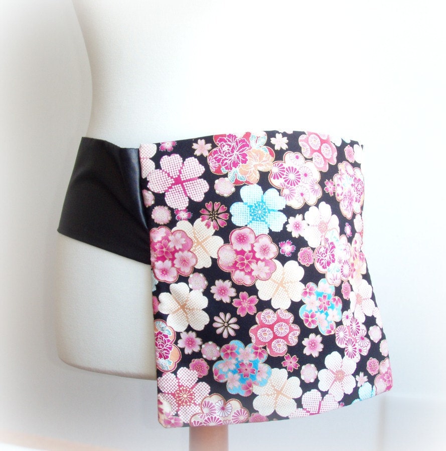1980s Hip Bag, Waist Bag, Cherries Bag, Cotton Hip Bag