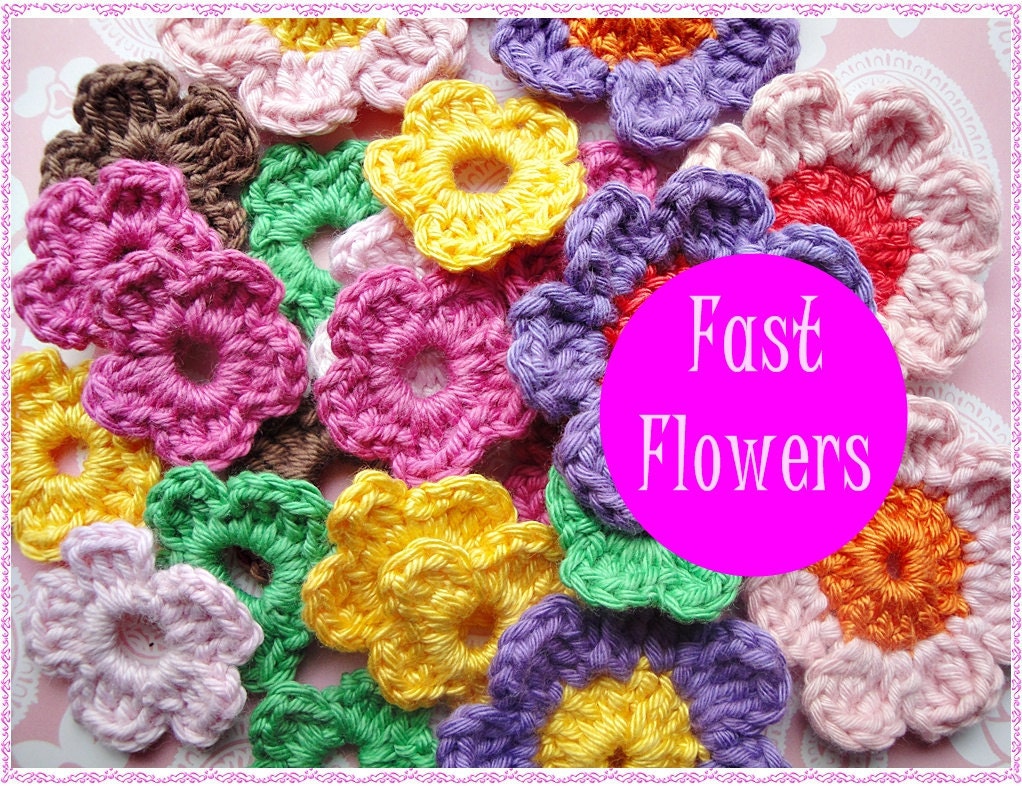 Instant Download:Easy Crochet Flowers ll Patterns N